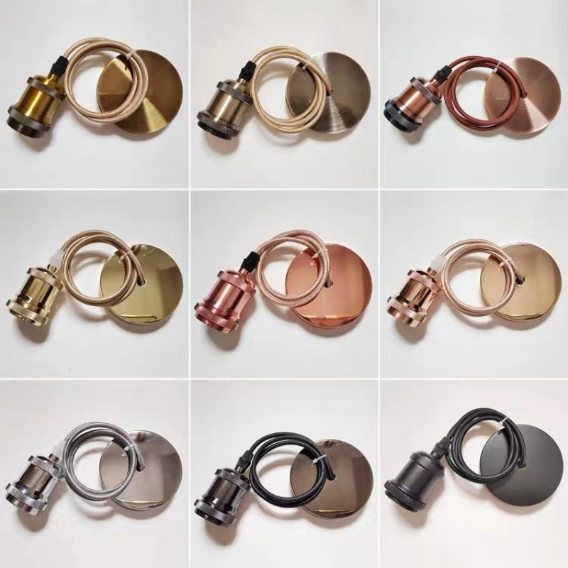 适用于3D打印的悬挂式复古吊线灯头 总长1米